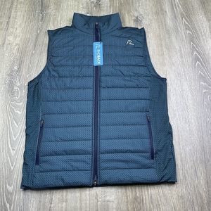 Rhoback The Grove Performance Golf Puffer Vest Men’s Medium Blue Green $144 NEW